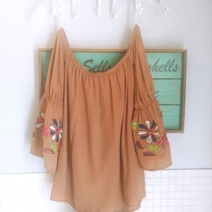 Festival Bohemian Vintage U.S.A. tag VA VA by Joy Han hippie bell sleeve flower